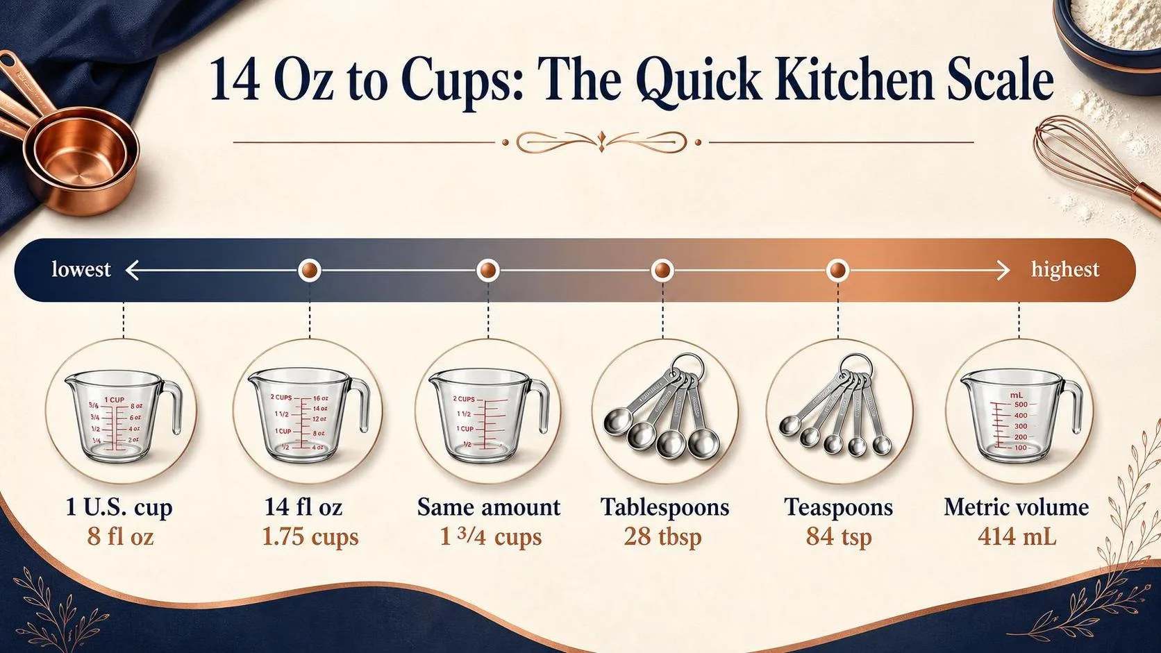 How Many Cups Is 14 Oz? Tools-Free Conversion Ways 1 14 Oz to Cups: The Quick Kitchen Scale — key facts at a glance