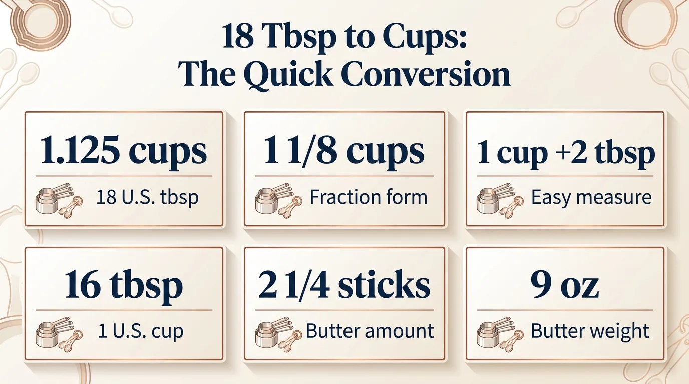 18 Tbsp to Cups: The Quick Conversion — key facts at a glance