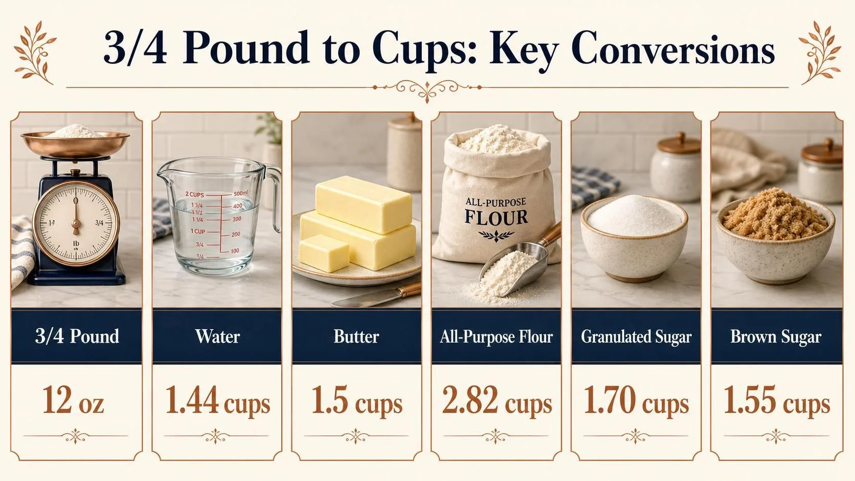 3/4 Pound to Cups: Key Conversions — key facts at a glance
