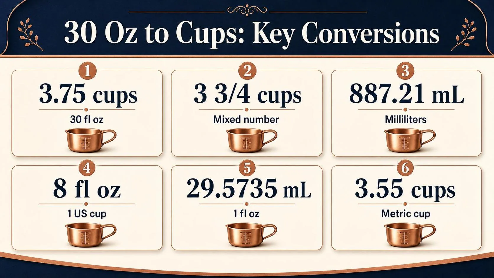30 Oz to Cups: Key Conversions — key facts at a glance
