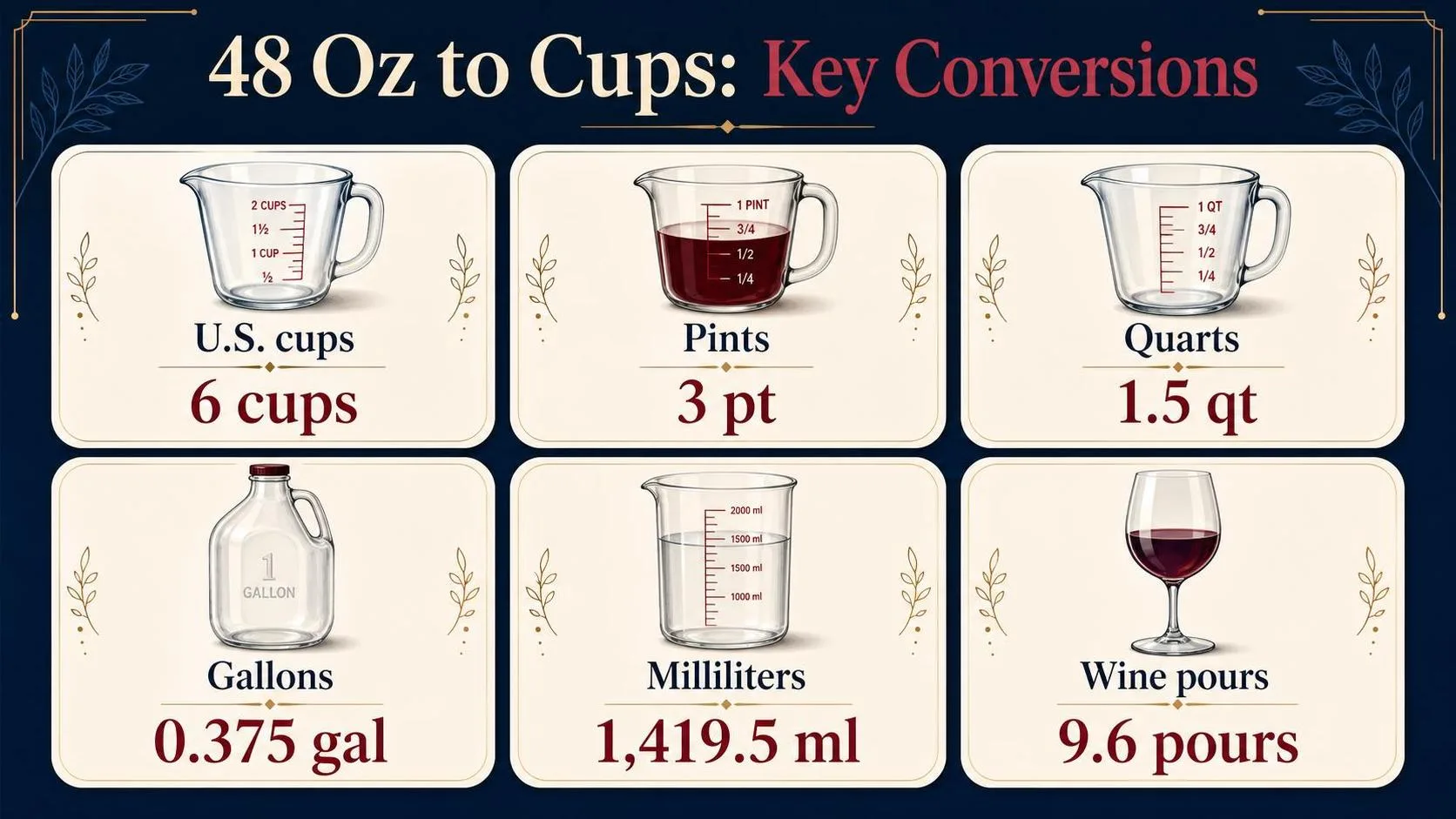 How Many Cups Is 48 Oz? 1 48 Oz to Cups: Key Conversions — key facts at a glance