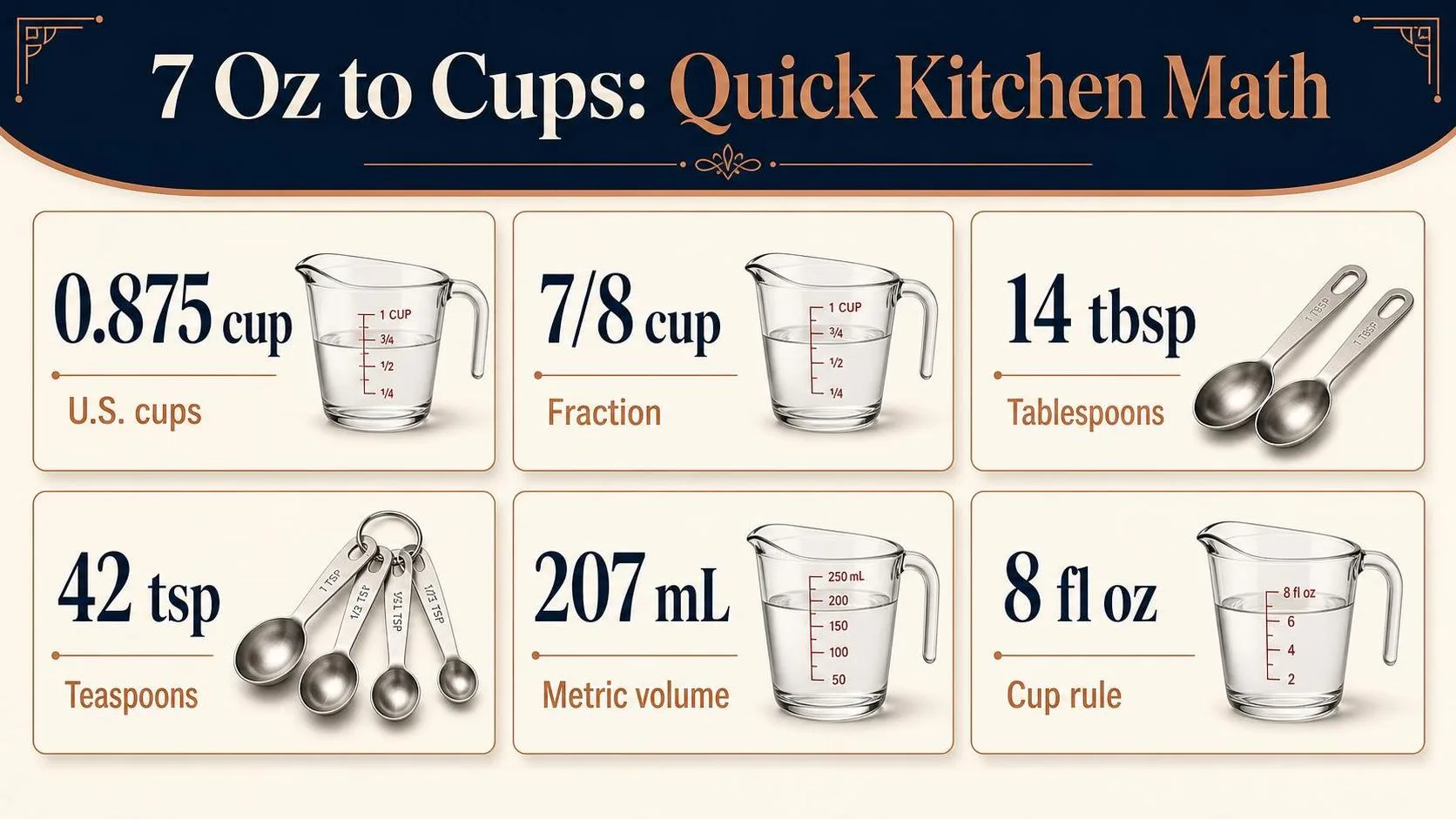 How Many Cups Is 7 Oz? 1 7 Oz to Cups: Quick Kitchen Math — key facts at a glance