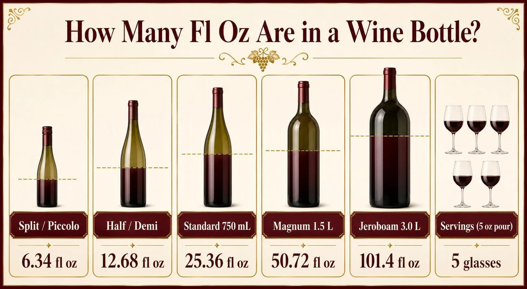 How Many Fl Oz In A Bottle Of Wine? 1 How Many Fl Oz Are in a Wine Bottle? — key facts at a glance