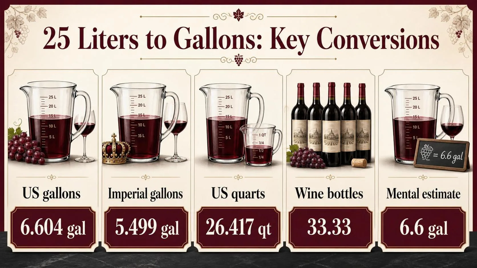 How Many Gallons Is 25 Liters? 1 25 Liters to Gallons: Key Conversions — key facts at a glance