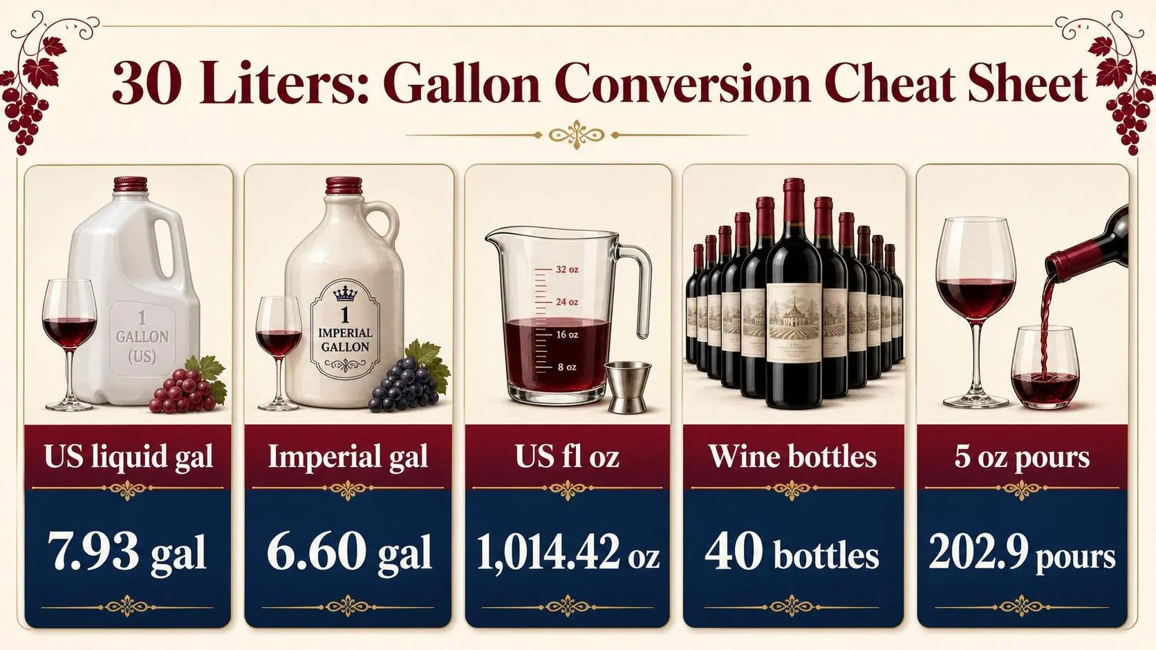 How Many Gallons Is 30 Liters? 1 30 Liters: Gallon Conversion Cheat Sheet — key facts at a glance