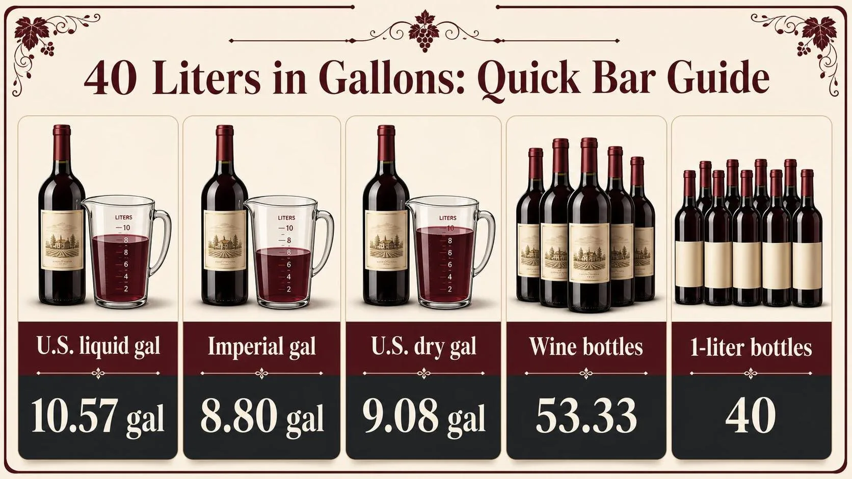 40 Liters in Gallons: Quick Bar Guide — key facts at a glance
