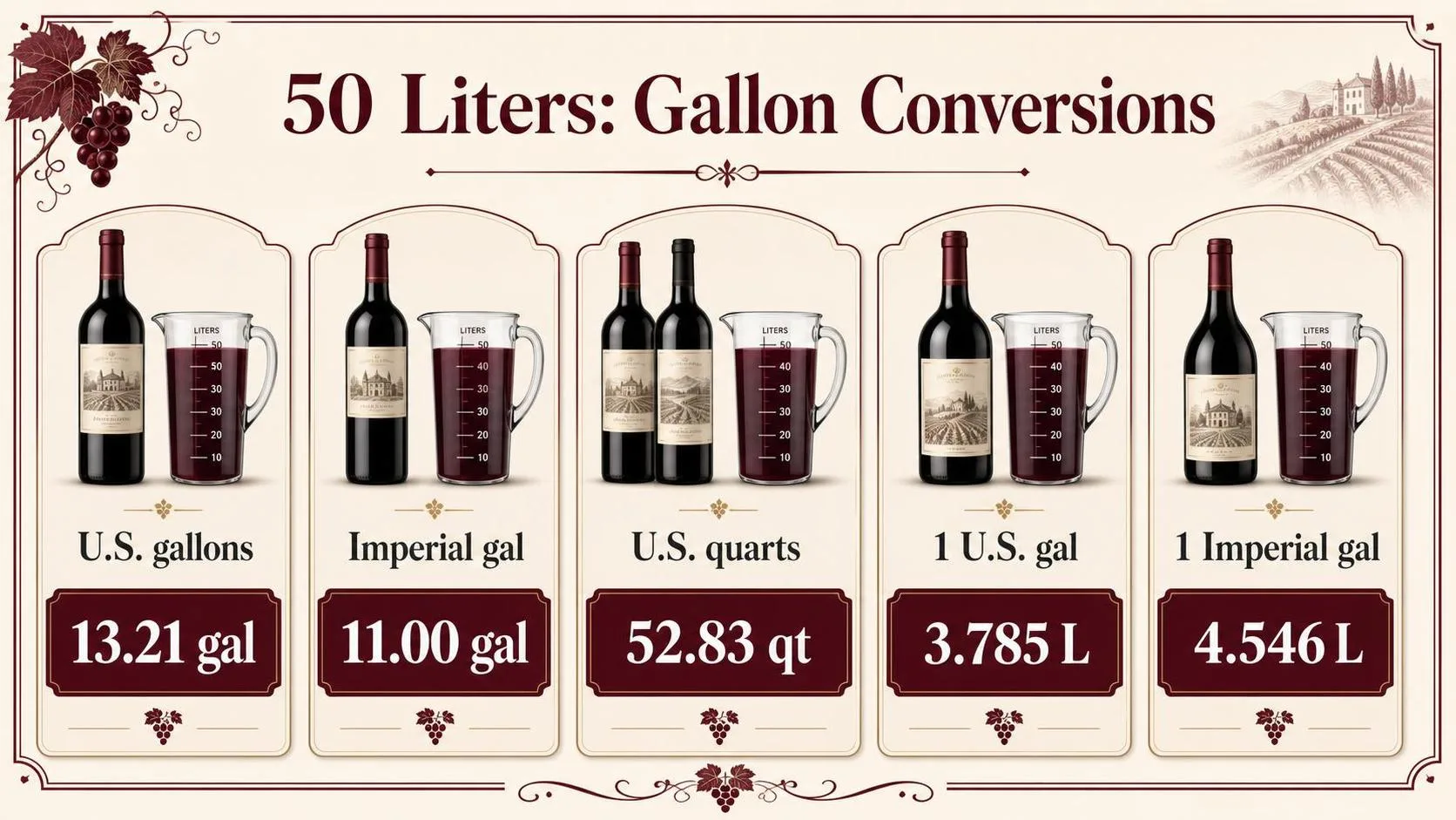 How Many Gallons Is 50 Liters? 1 50 Liters: Gallon Conversions — key facts at a glance
