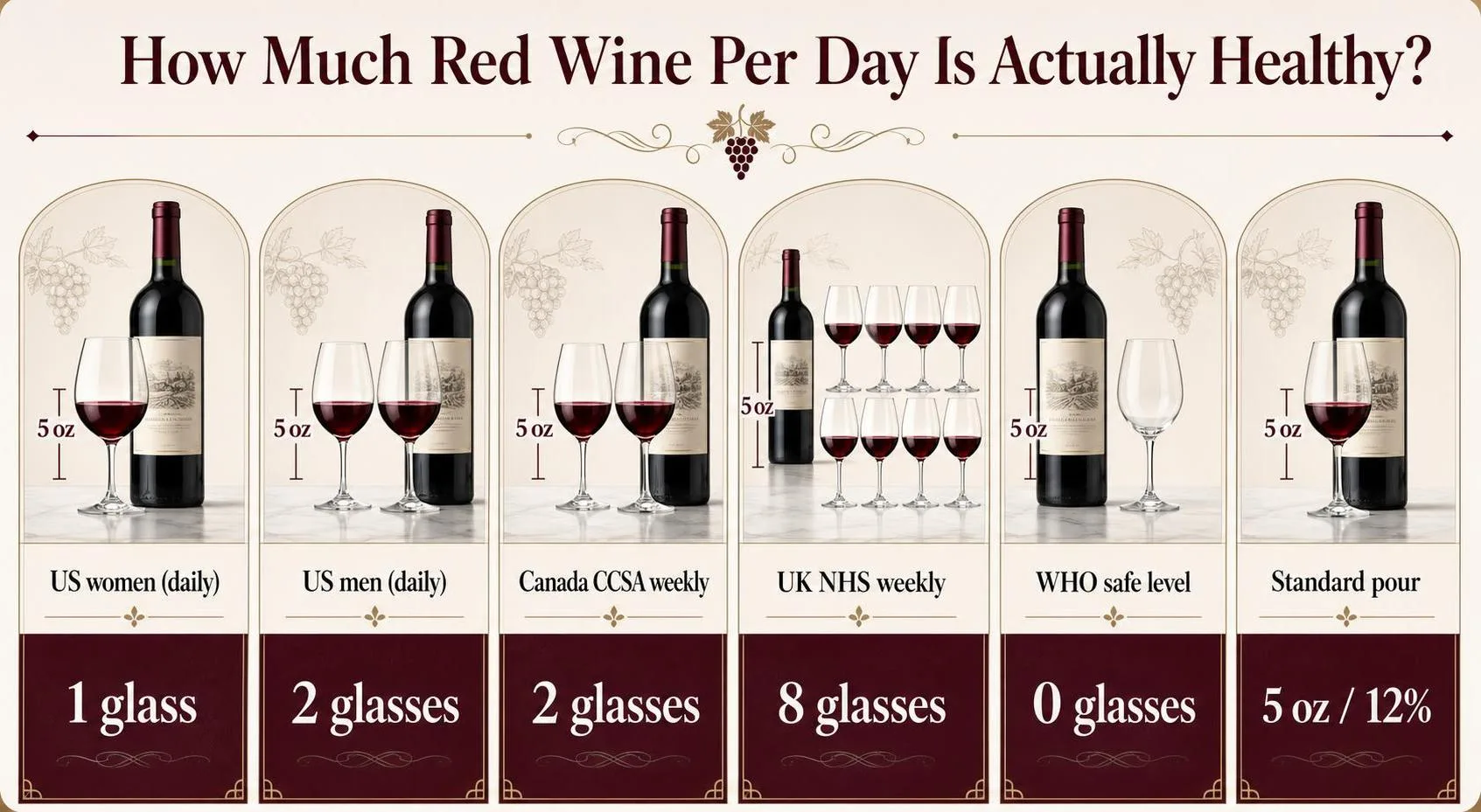 How Many Glasses Of Red Wine Is Healthy Per Day? 1 How Much Red Wine Per Day Is Actually Healthy? — key facts at a glance