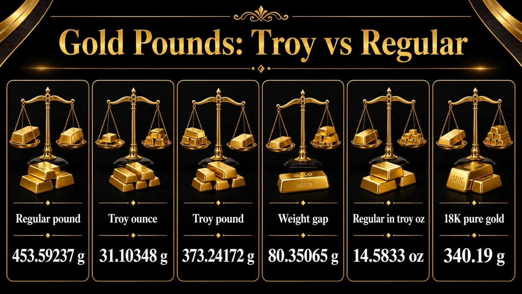Gold Pounds: Troy vs Regular — key facts at a glance