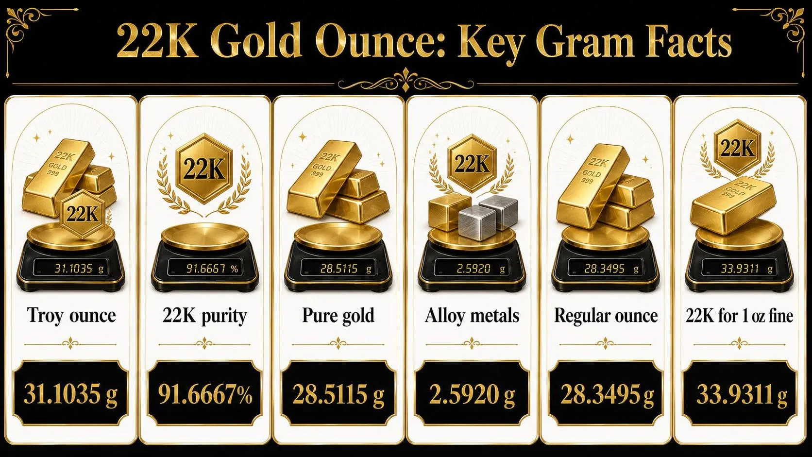 22K Gold Ounce: Key Gram Facts — key facts at a glance