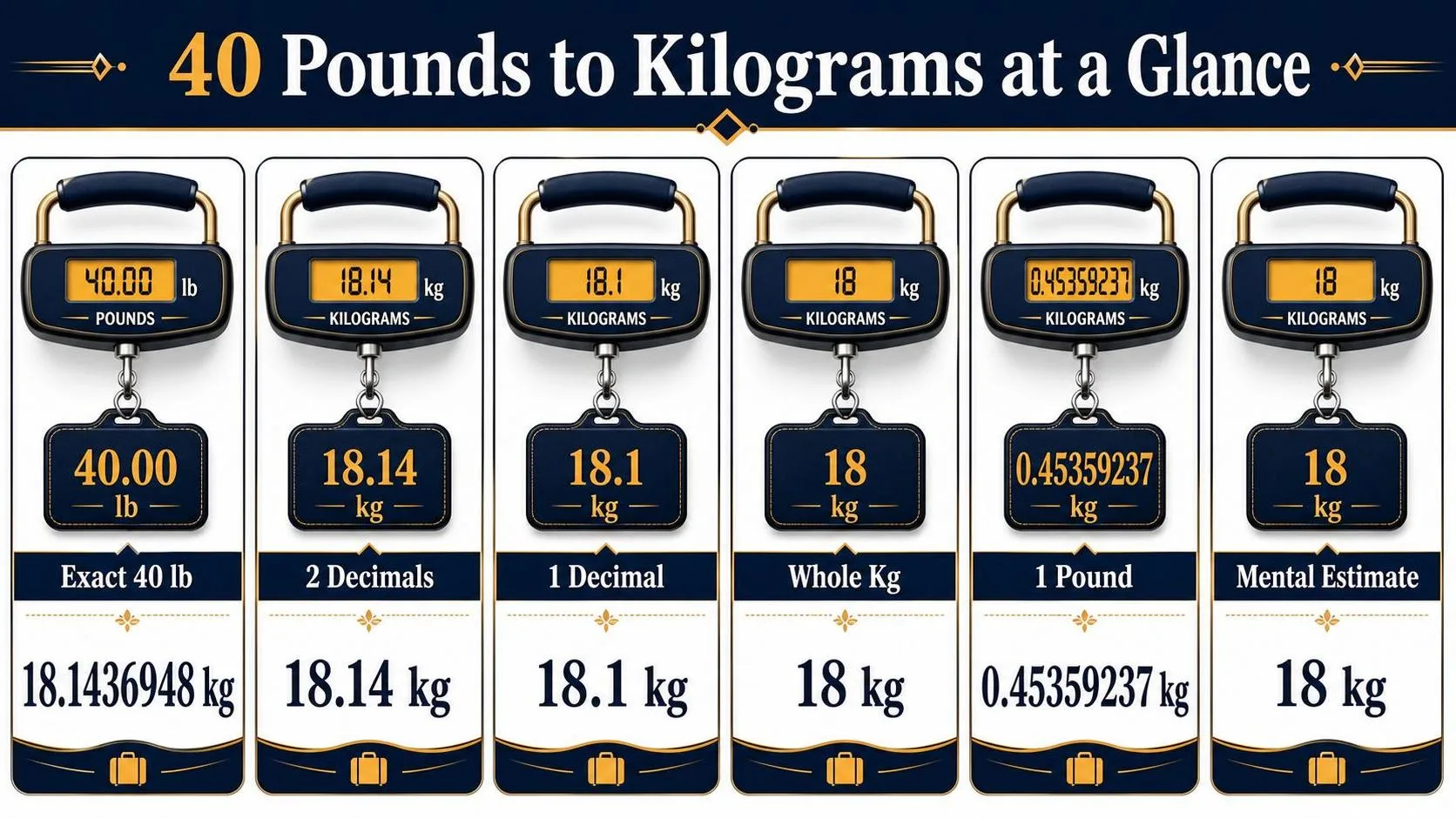 40 Pounds to Kilograms at a Glance — key facts at a glance