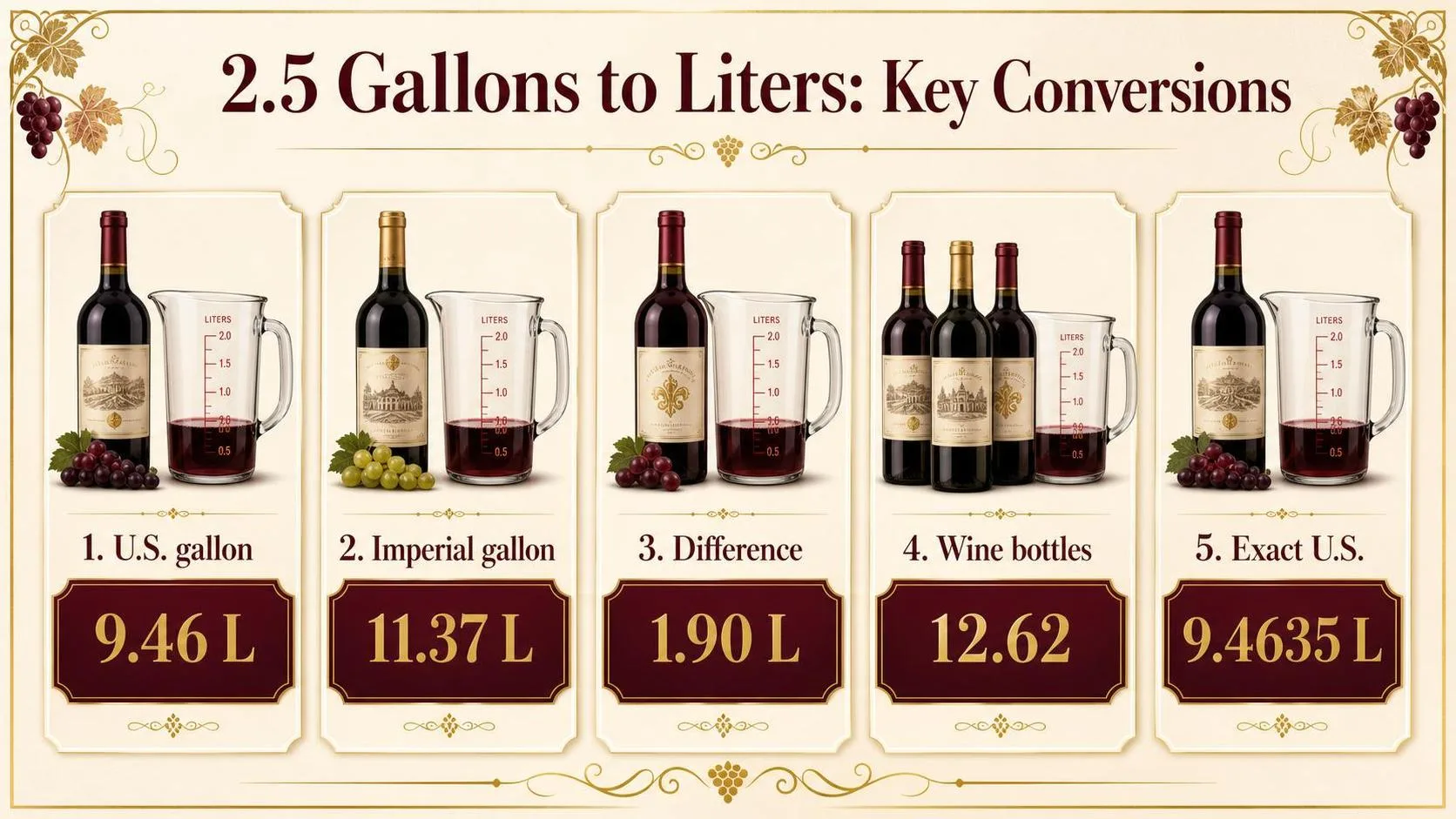 2.5 Gallons to Liters: Key Conversions — key facts at a glance