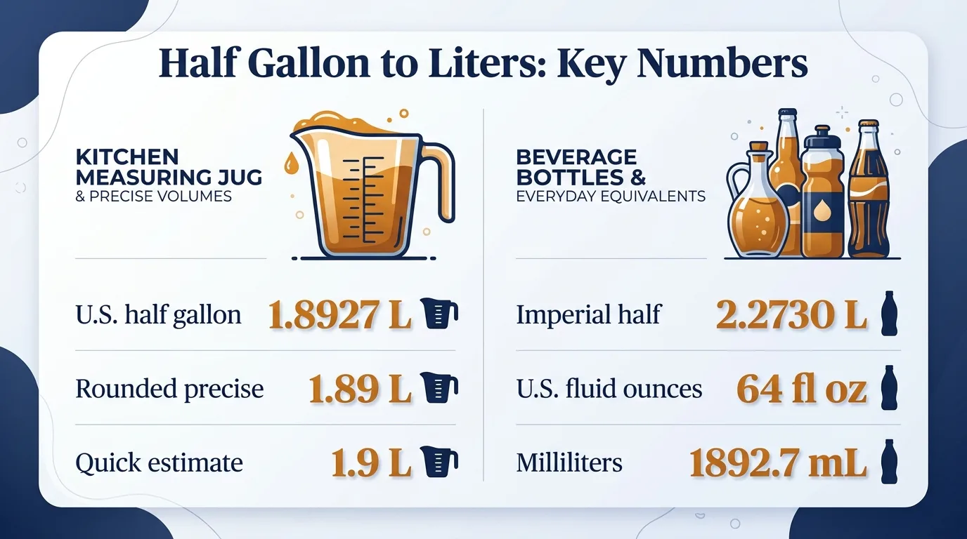 Half Gallon to Liters: Key Numbers — key facts at a glance