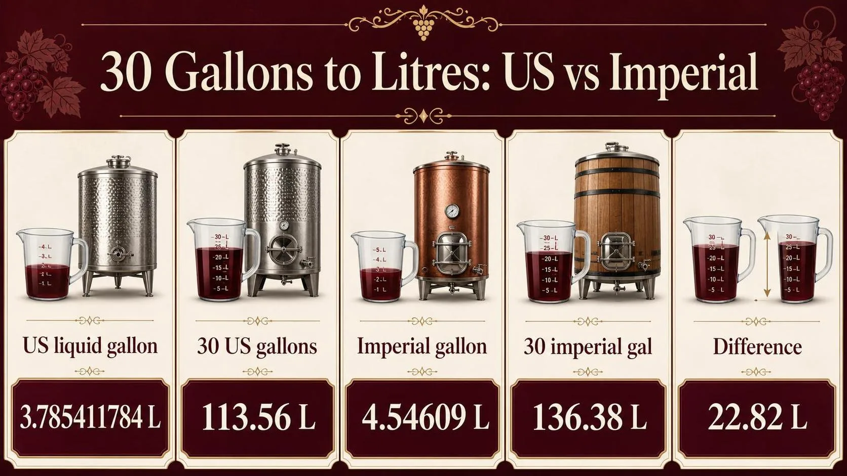 How Many Litres Is 30 Gallons? 1 30 Gallons to Litres: US vs Imperial — key facts at a glance