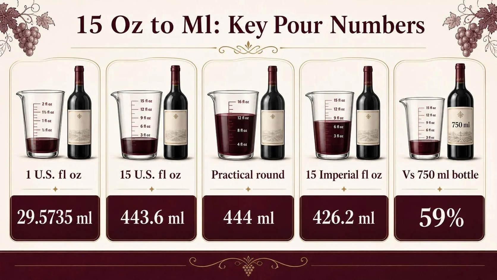 How Many Ml In 15 Oz? 1 15 Oz to Ml: Key Pour Numbers — key facts at a glance