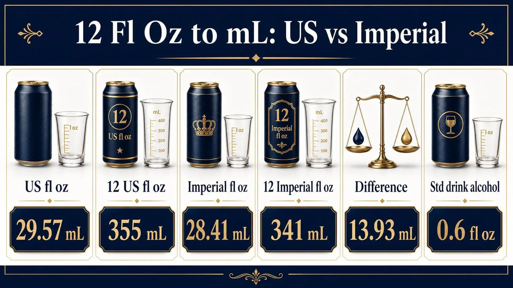 12 Fl Oz to mL: US vs Imperial — key facts at a glance