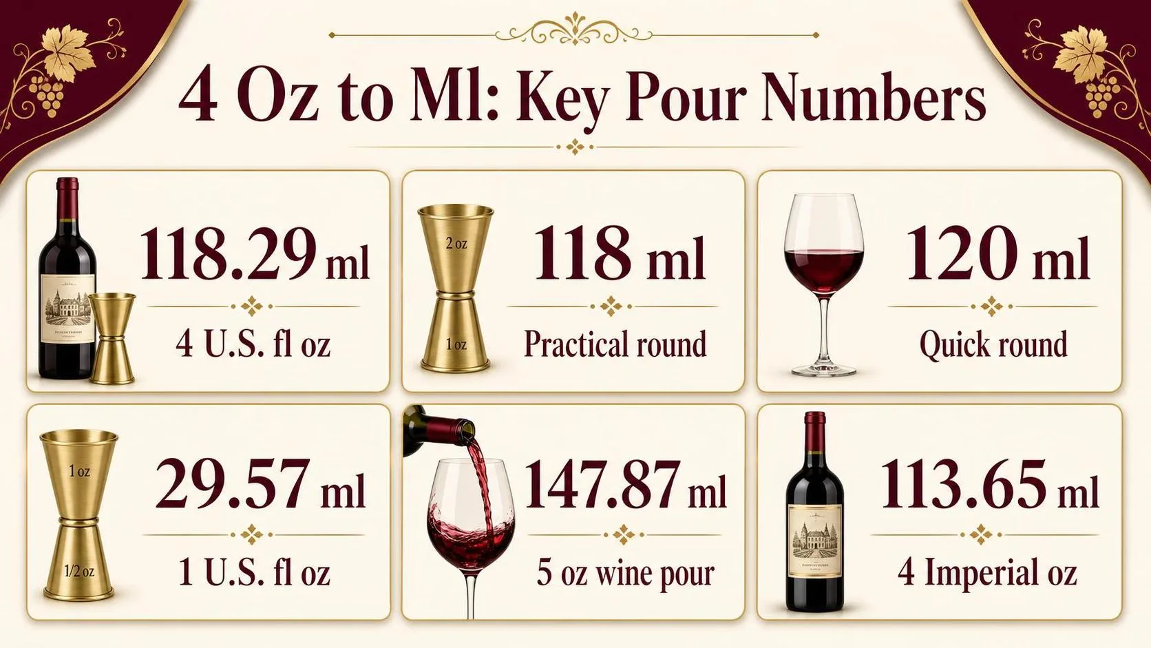How Many Ml Is 4 Oz? 1 4 Oz to Ml: Key Pour Numbers — key facts at a glance
