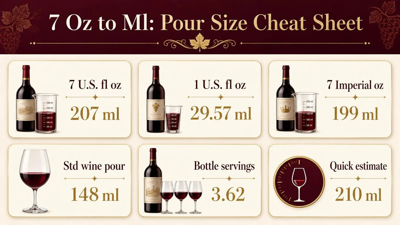 7 Oz to Ml: Pour Size Cheat Sheet — key facts at a glance