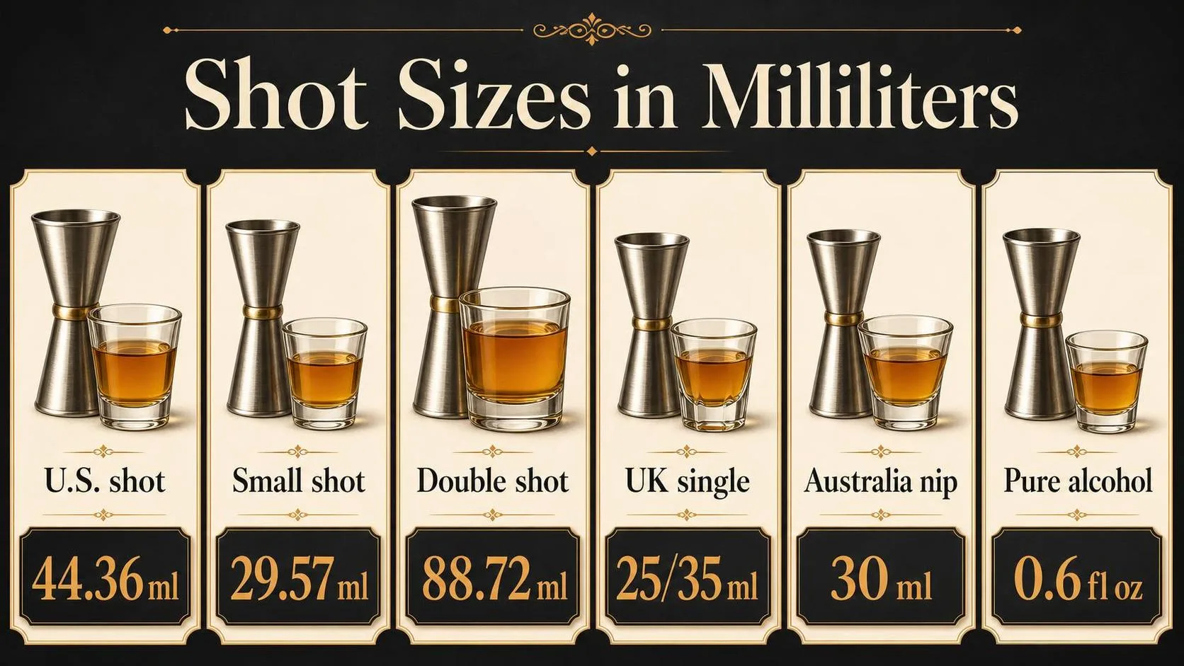 Shot Sizes in Milliliters — key facts at a glance