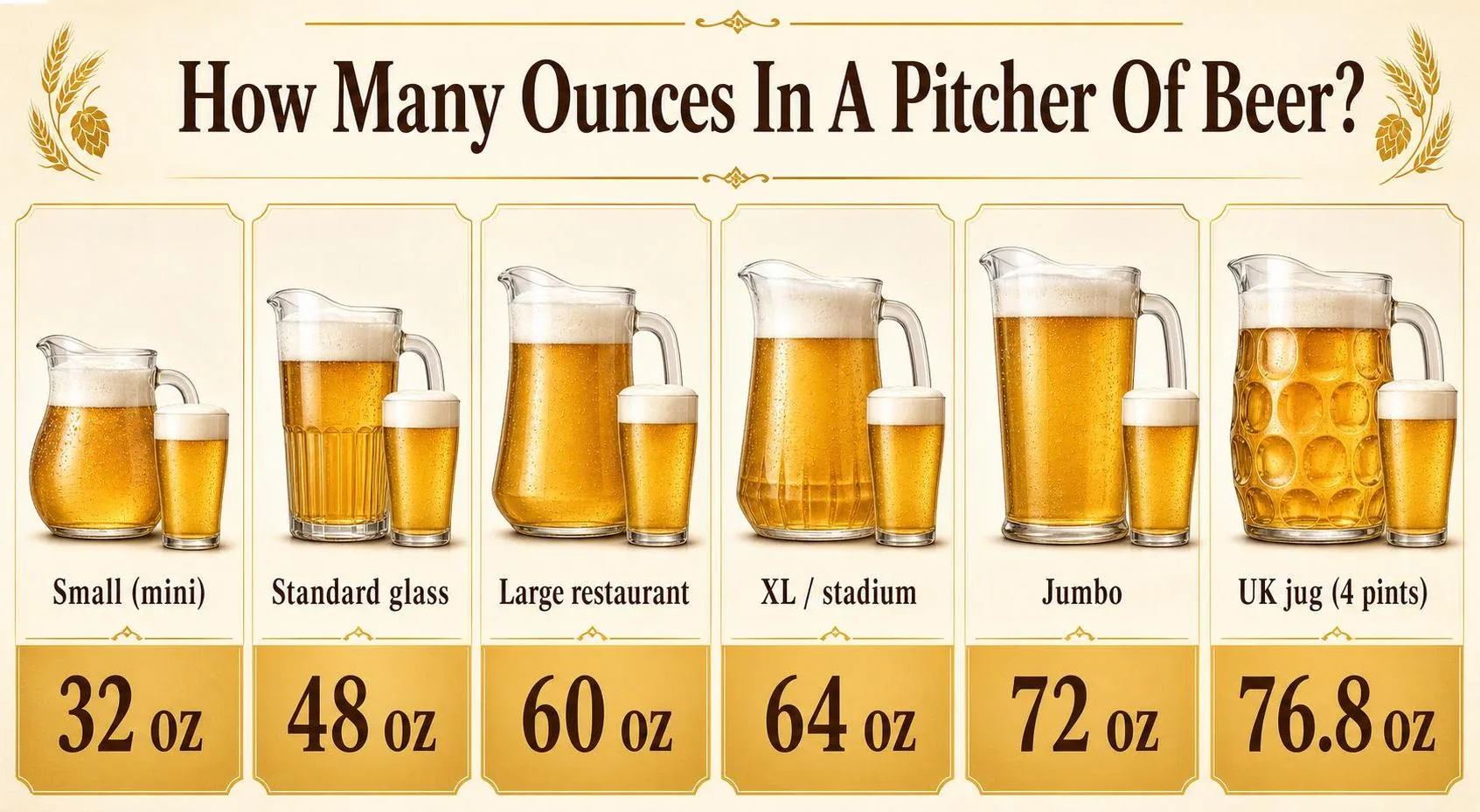 How Many Ounces In A Pitcher Of Beer? Get Answer Now 1 How Many Ounces In A Pitcher Of Beer? — key facts at a glance