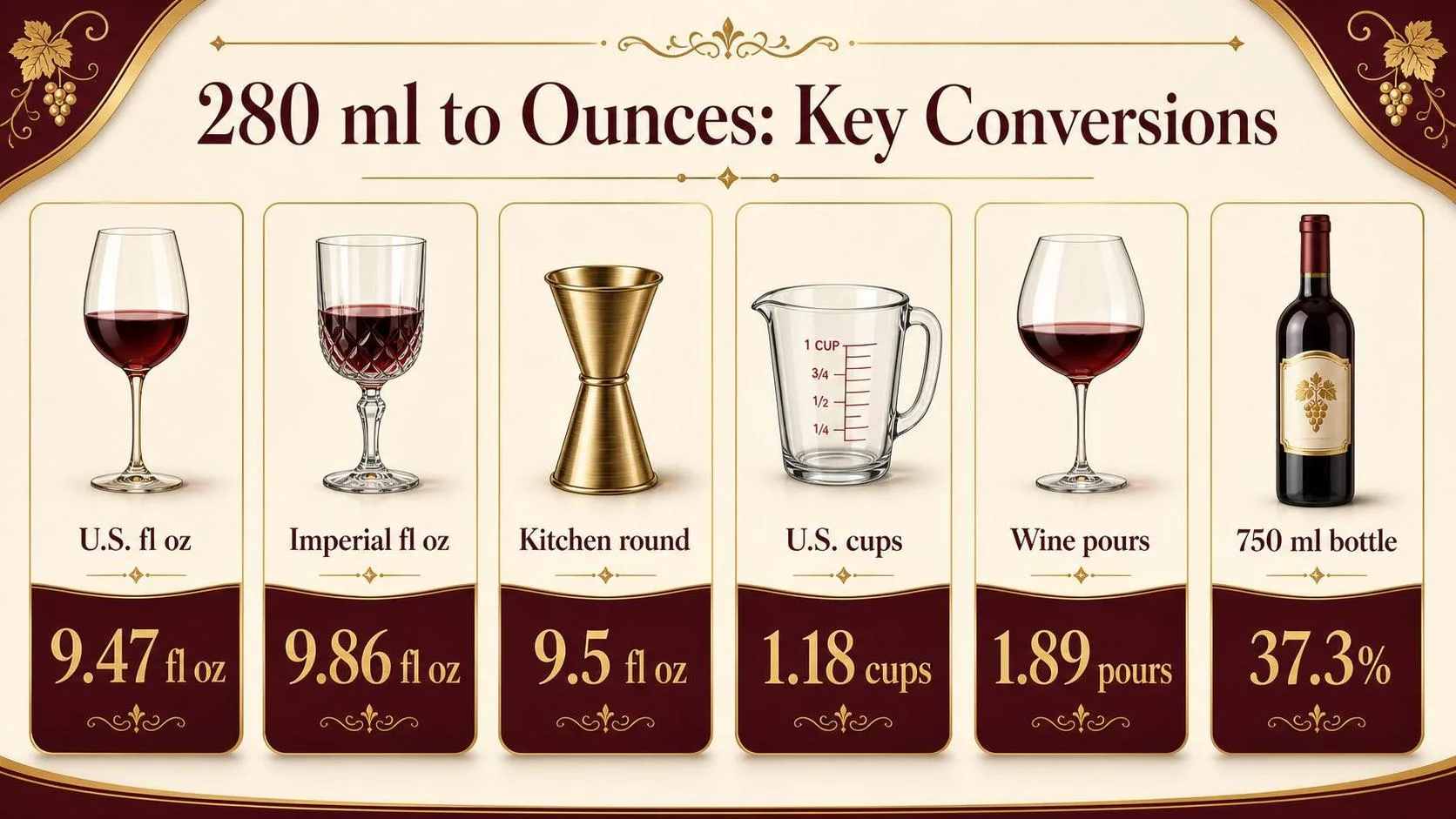 280 ml to Ounces: Key Conversions — key facts at a glance
