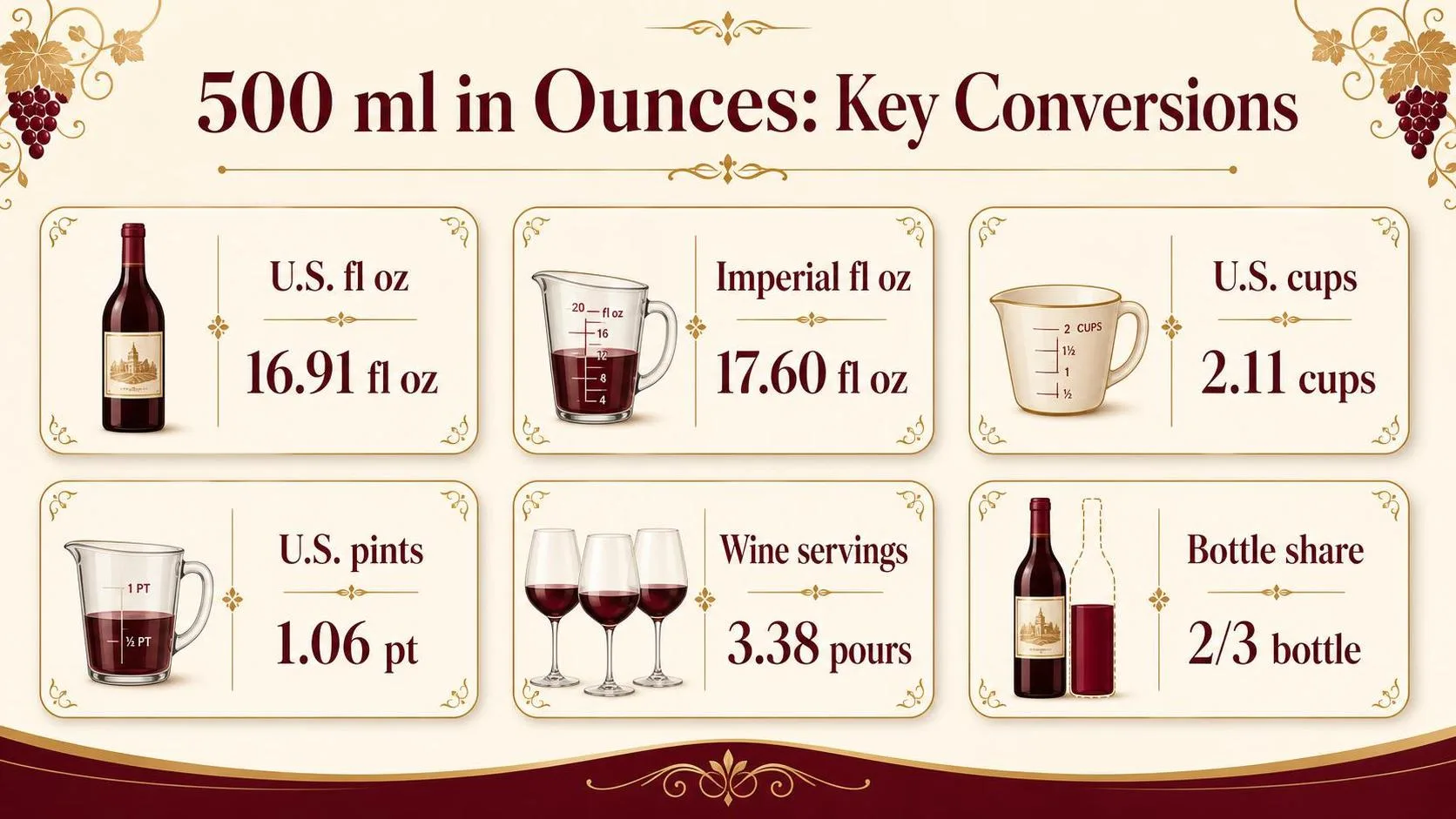 500 ml in Ounces: Key Conversions — key facts at a glance