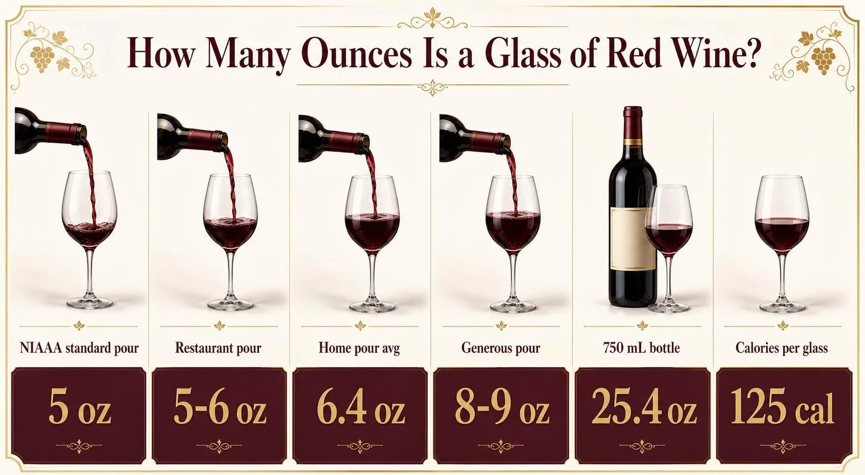 How Many Ounces Is a Glass of Red Wine? — key facts at a glance