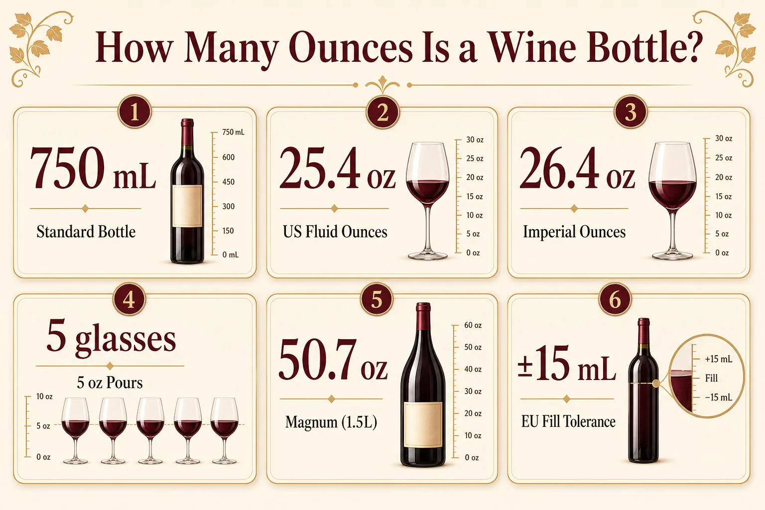 How Many Ounces Is a Wine Bottle? — key facts at a glance