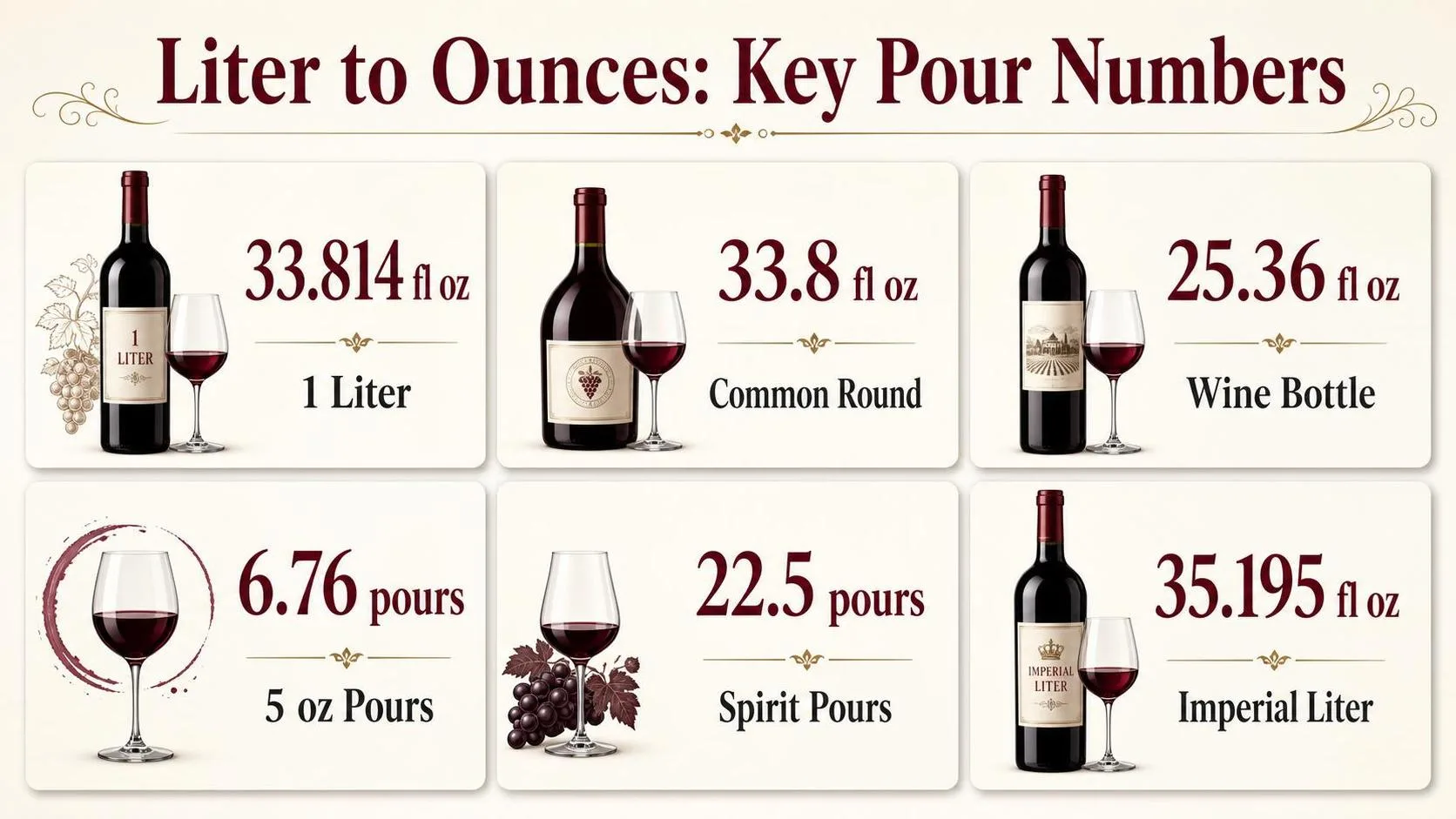 Liter to Ounces: Key Pour Numbers — key facts at a glance