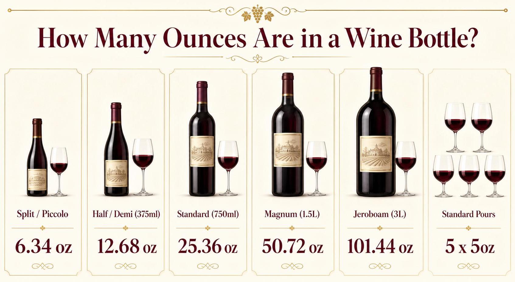 How Many Oz In A Bottle Of Wine? 1 How Many Ounces Are in a Wine Bottle? — key facts at a glance