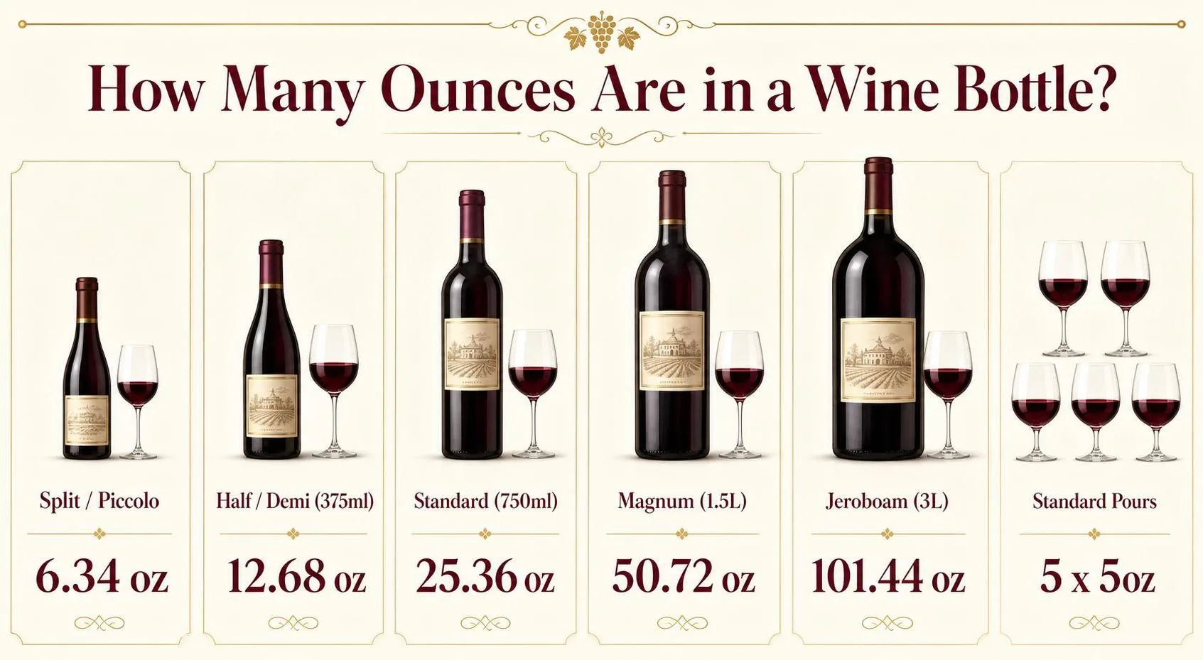 How Many Oz In A Bottle Of Wine? 1 How Many Ounces Are in a Wine Bottle? — key facts at a glance