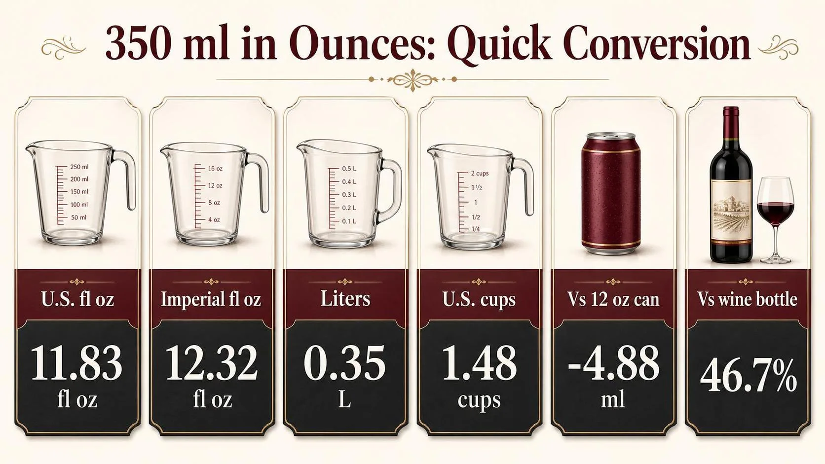 How Many Oz Is 350 Ml? 1 350 ml in Ounces: Quick Conversion — key facts at a glance