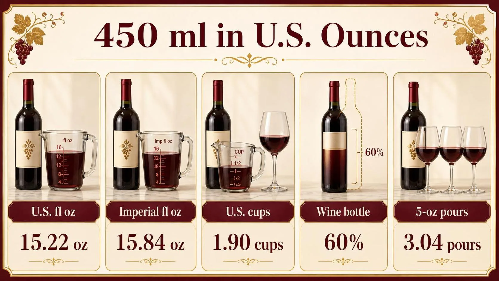 450 ml in U.S. Ounces — key facts at a glance