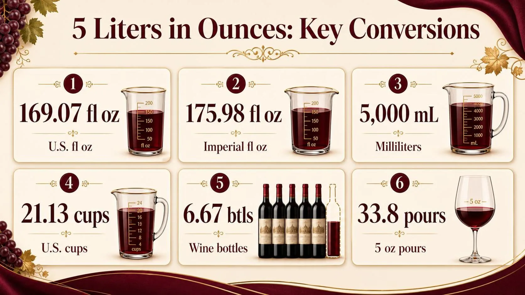 5 Liters in Ounces: Key Conversions — key facts at a glance