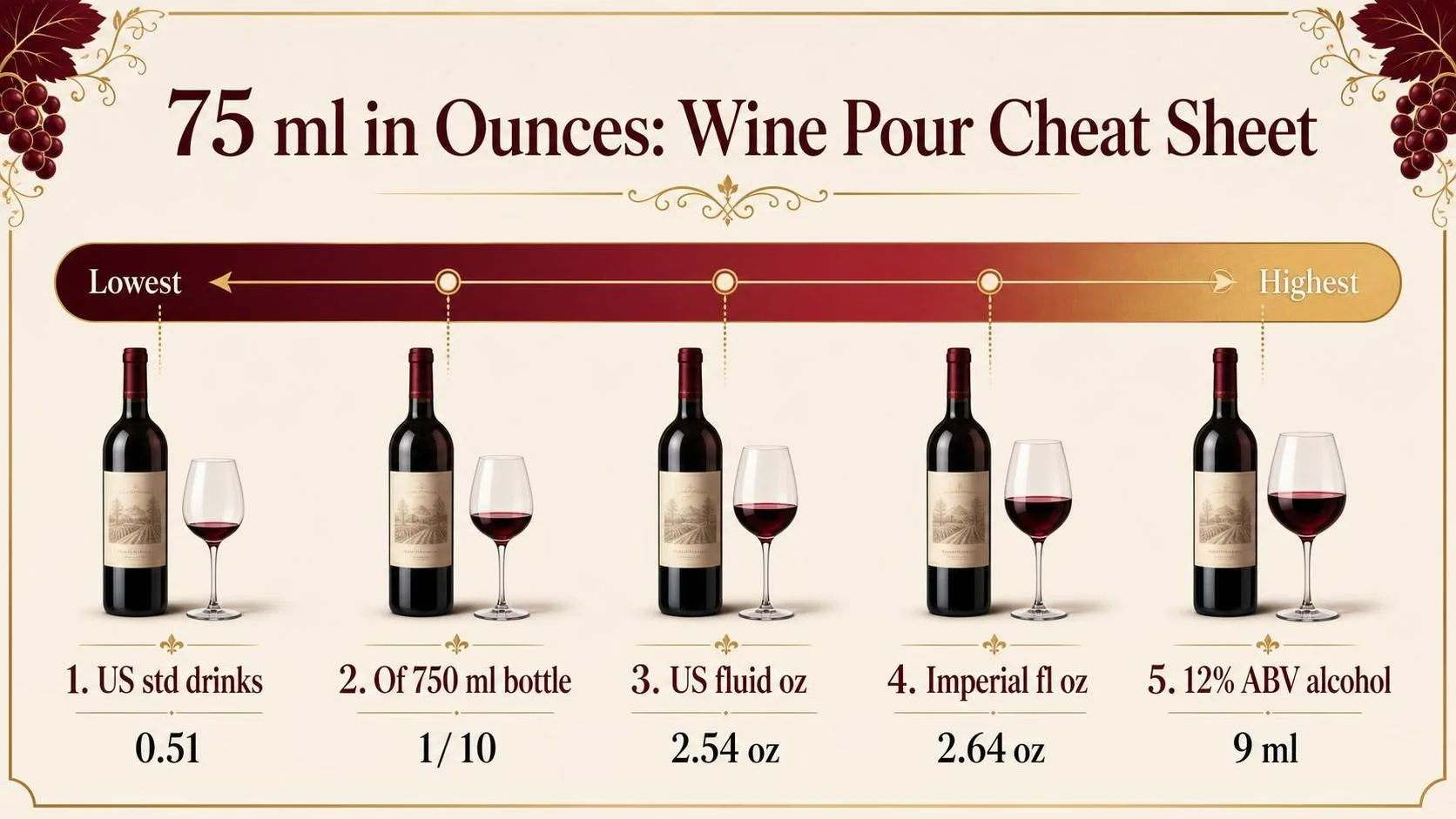 75 ml in Ounces: Wine Pour Cheat Sheet — key facts at a glance