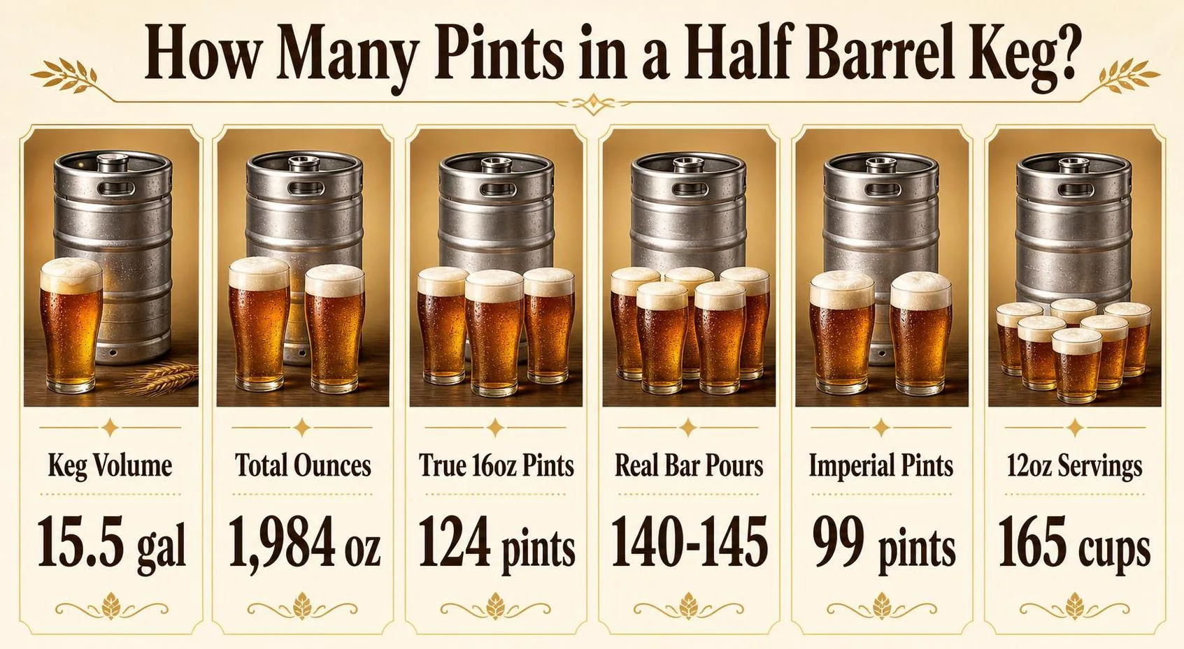 How Many Pints in a Half Barrel Keg? — key facts at a glance