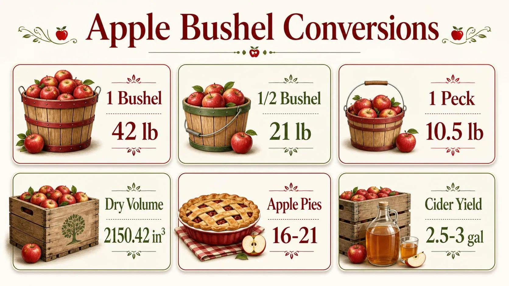 How Many Pounds In A Bushel Of Apples? Most Correct Answer 1 Apple Bushel Conversions — key facts at a glance