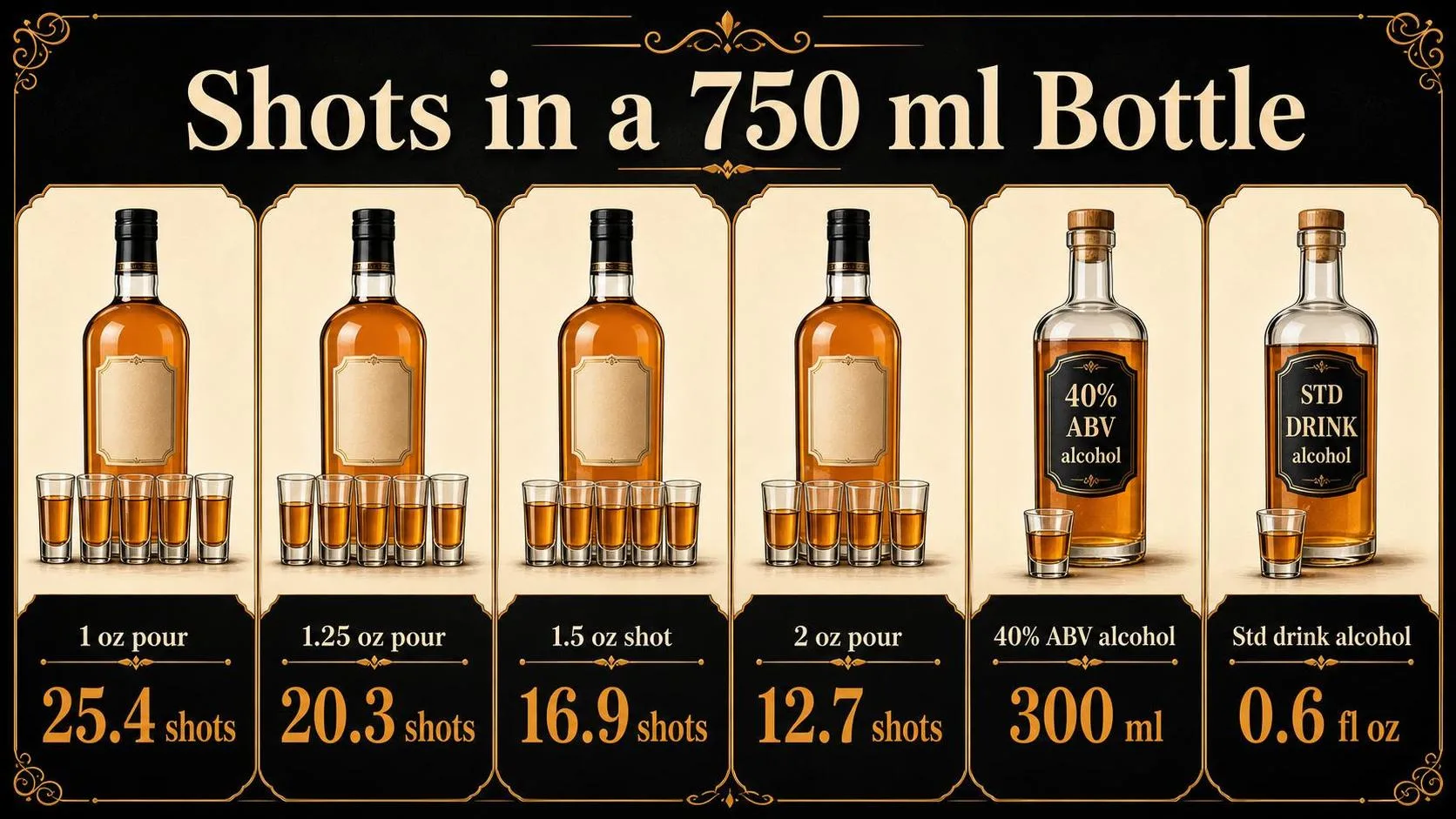 How Many Shots Are In A 750Ml Bottle? 1 Shots in a 750 ml Bottle — key facts at a glance