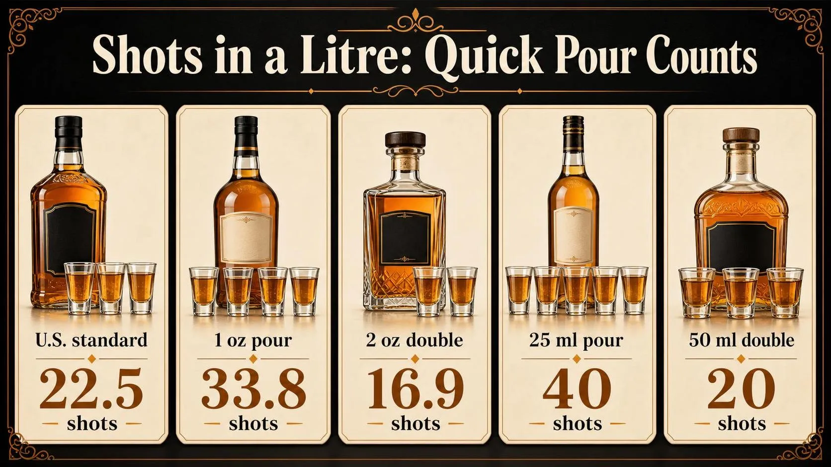 How Many Shots Are In A Litre? 1 Shots in a Litre: Quick Pour Counts — key facts at a glance