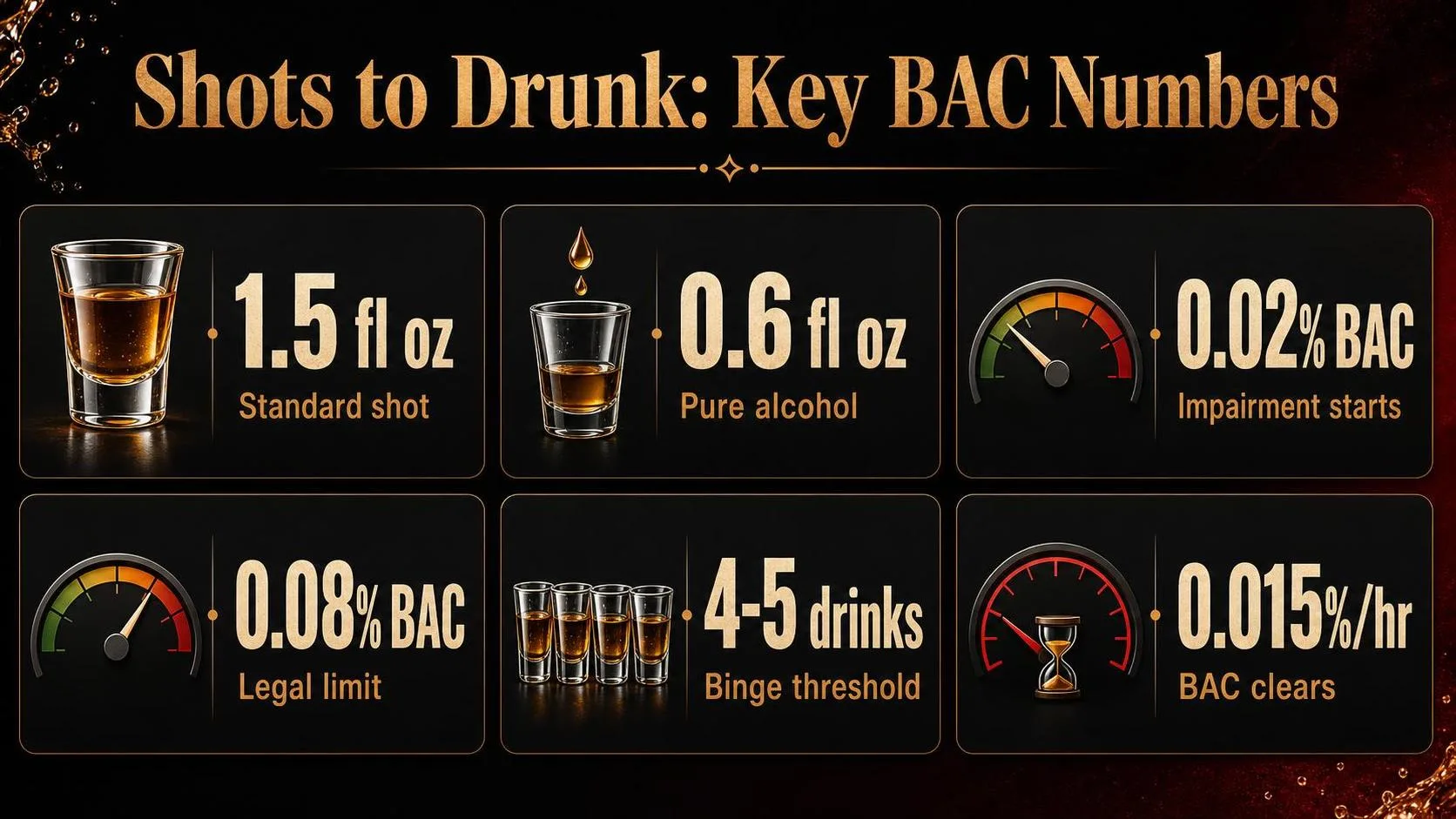Shots to Drunk: Key BAC Numbers — key facts at a glance