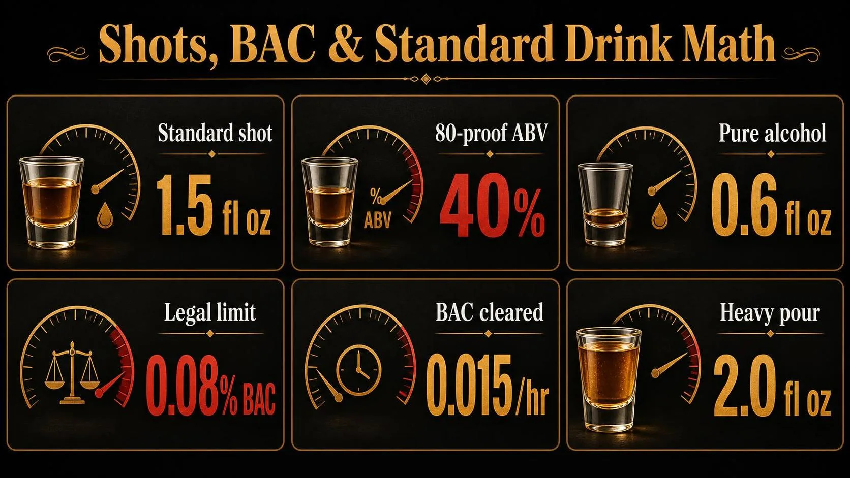 How Many Shots To Get Drunk Calculator? 1 Shots, BAC & Standard Drink Math — key facts at a glance