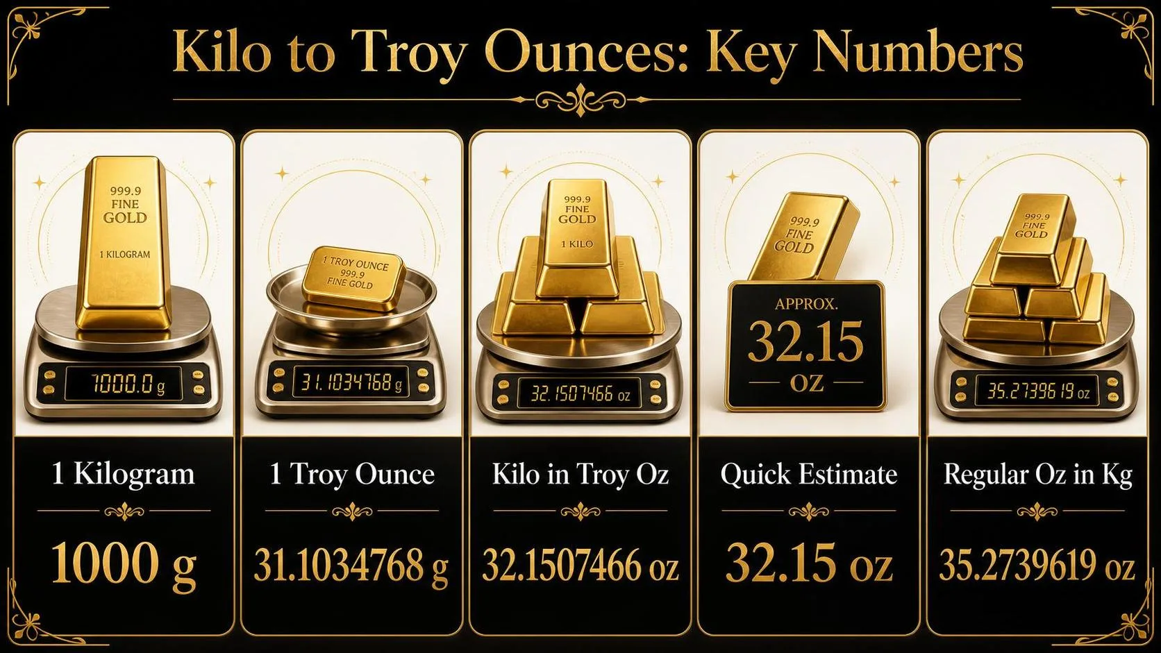 Kilo to Troy Ounces: Key Numbers — key facts at a glance