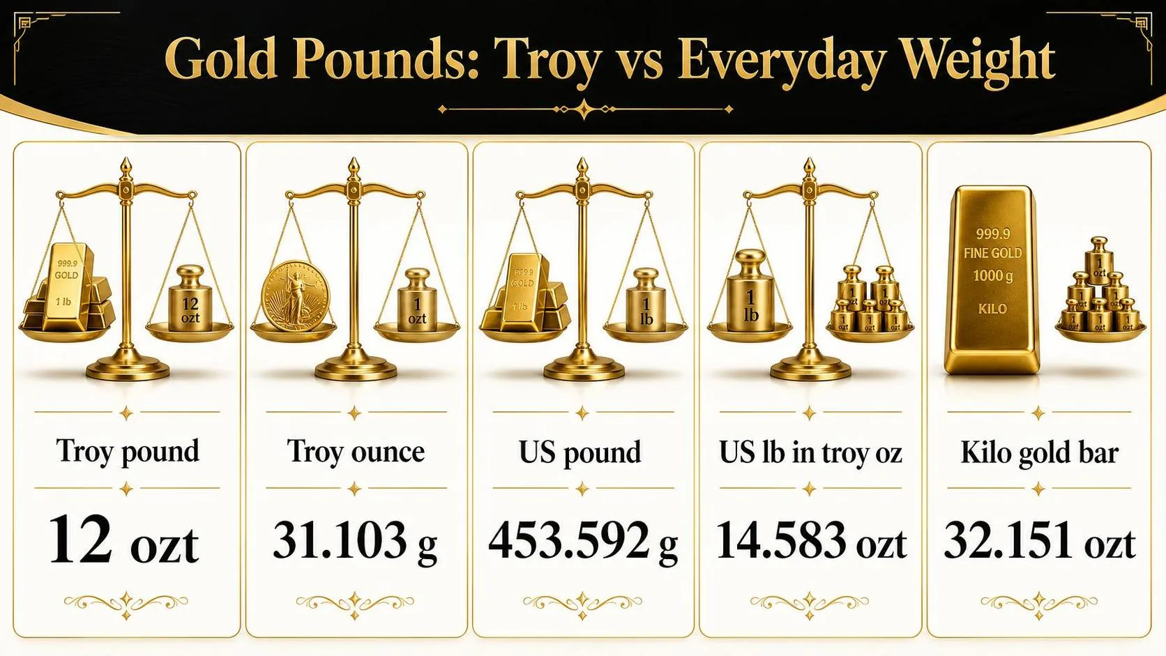 How Many Troy Ounces In A Pound Of Gold? 1 Gold Pounds: Troy vs Everyday Weight — key facts at a glance