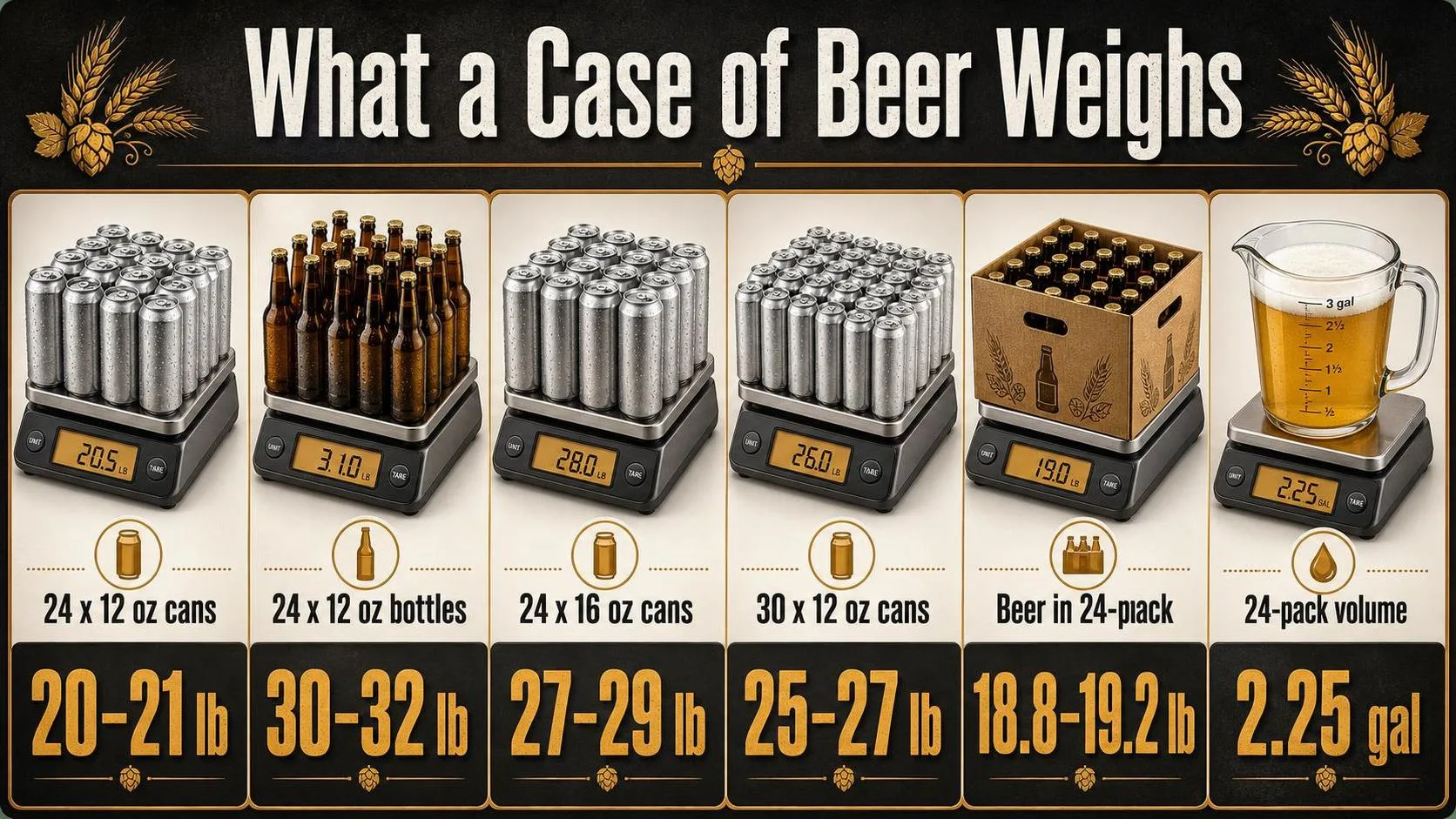 What a Case of Beer Weighs — key facts at a glance