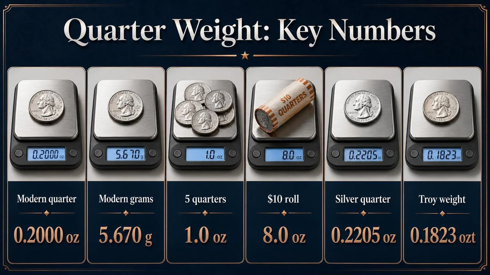 How Much Does A Quarter Weigh In Ounces? 1 Quarter Weight: Key Numbers — key facts at a glance