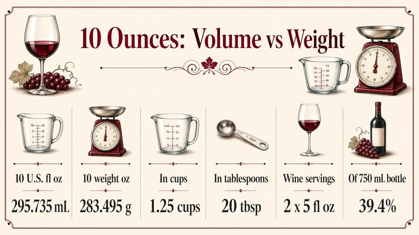 10 Ounces: Volume vs Weight — key facts at a glance