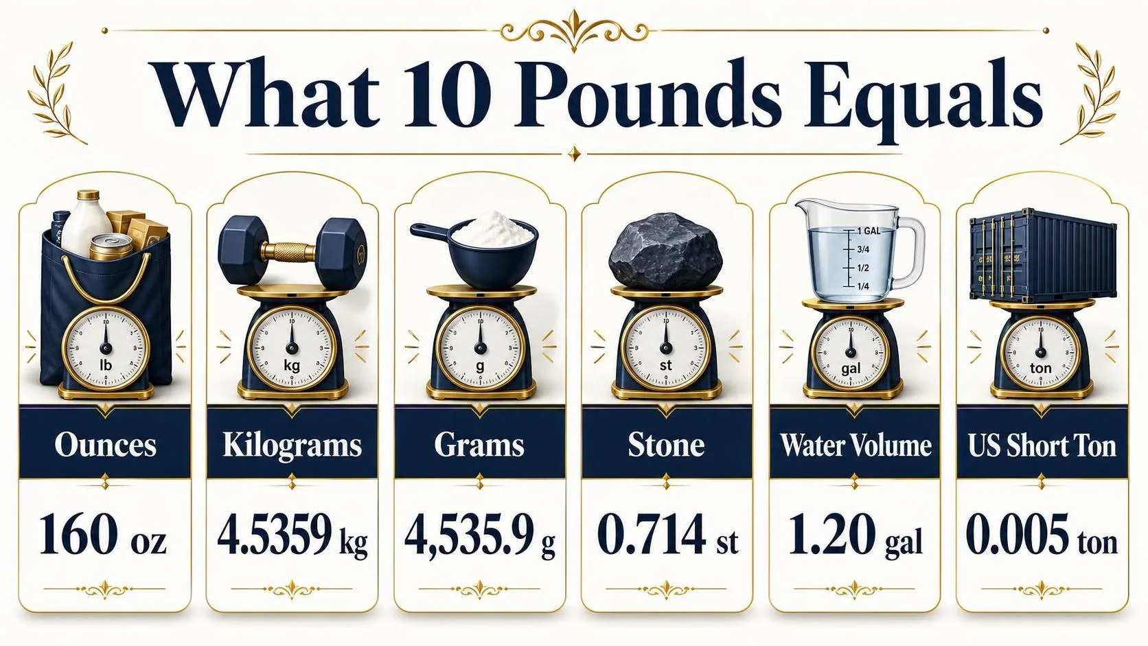 What 10 Pounds Equals — key facts at a glance
