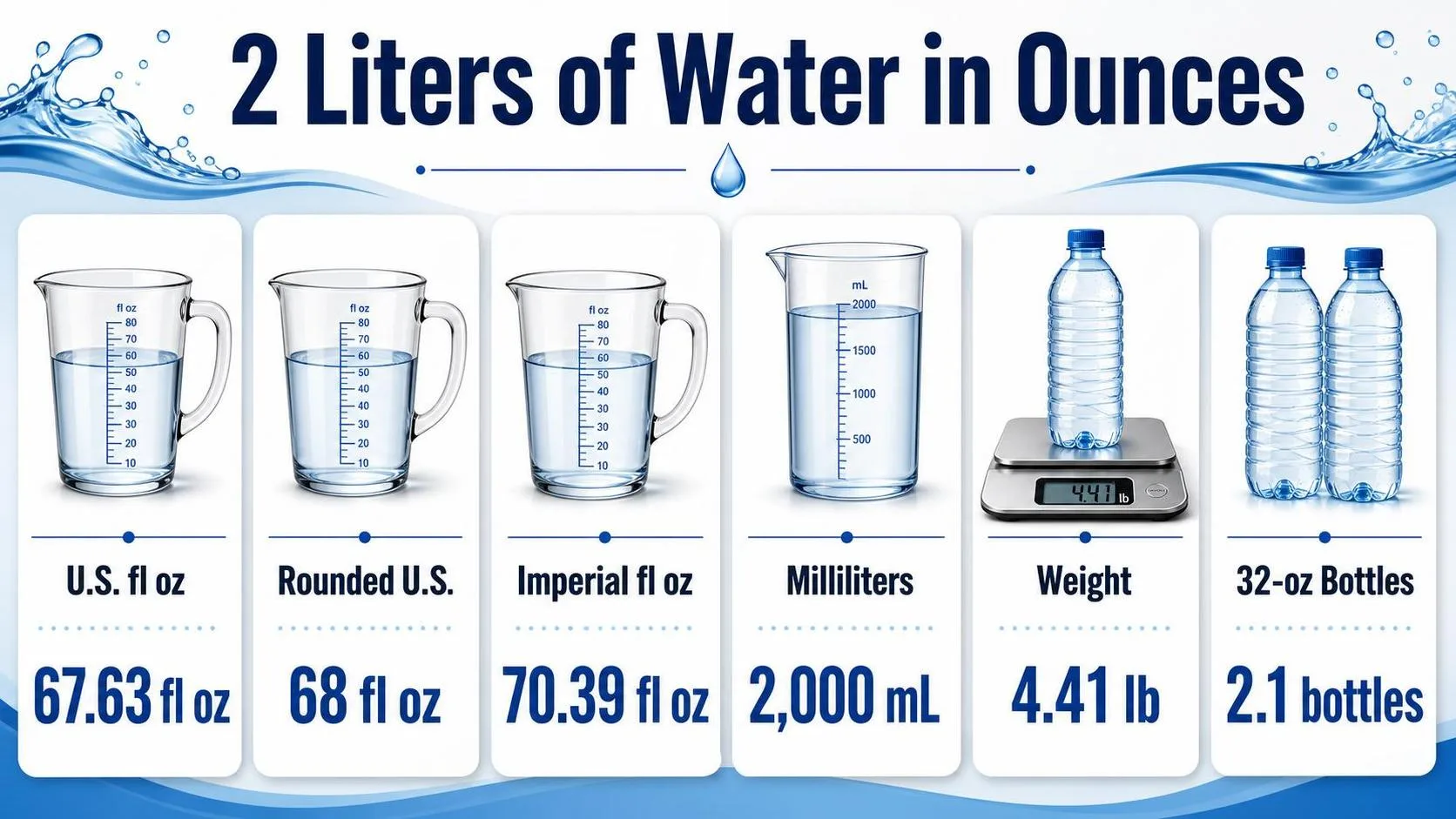 How Much Is 2 Liters Of Water In Oz? 1 2 Liters of Water in Ounces — key facts at a glance