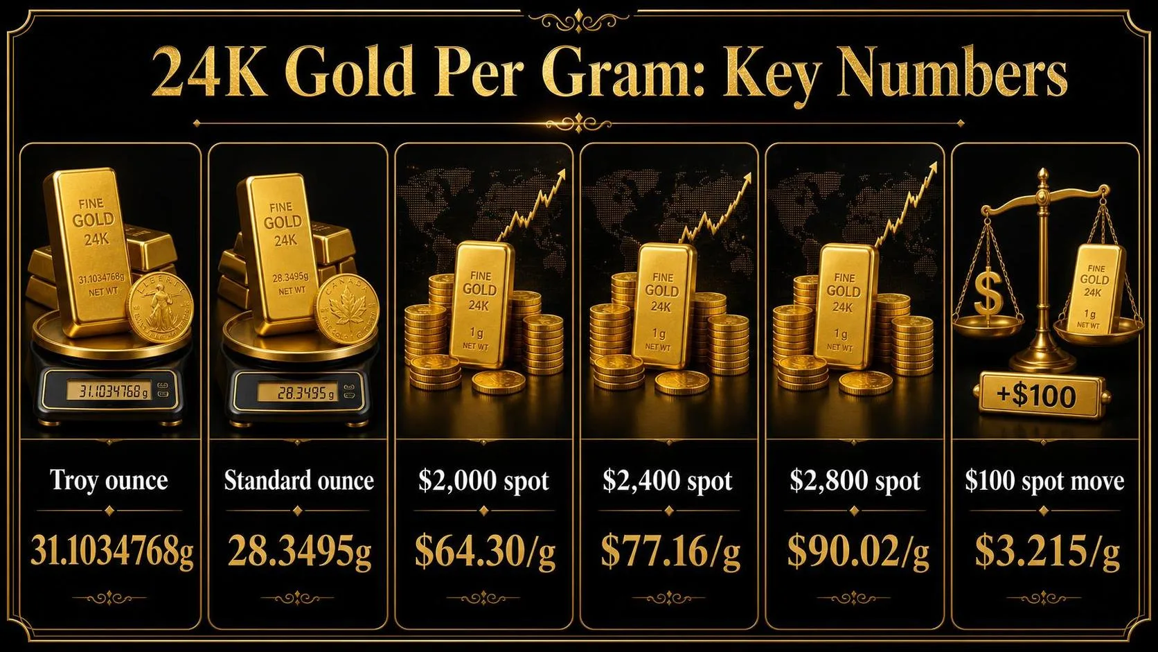How Much Is 24K Gold Worth Per Gram? 1 24K Gold Per Gram: Key Numbers — key facts at a glance