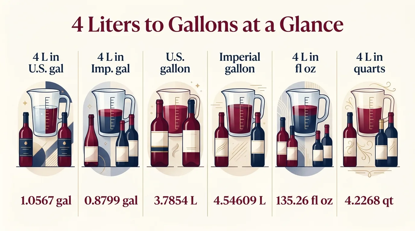 4 Liters to Gallons at a Glance — key facts at a glance